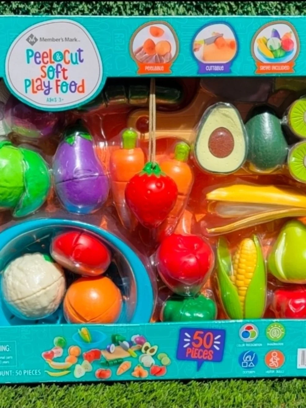 Peel & Cut Soft Play Food - 50-Piece Kids Toy Set (Multicolor)